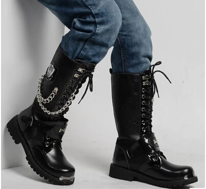 Outdoor fashion rock punk boots mountaineering expedition shoes men women punk knight military style army fan cos boots