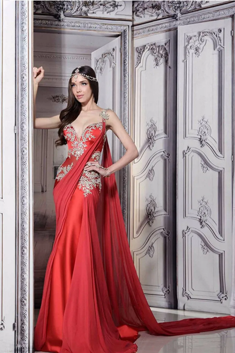 Romantic Robe De Mariage Sweetheart Lace Mermaid Spaghetti Strap Red