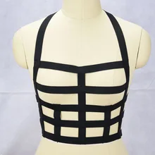 Тело клетка женские модные, пикантные Жгут Бюстгальтер Связывание женское тело эластичными ремешками Топы Бюстгальтеры с портупеей бюстье гот платье