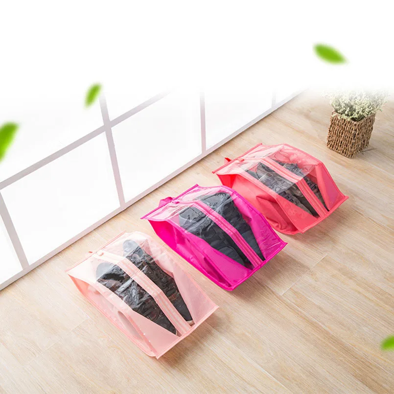 

Hot Shoes Storage Bag Travel Supplies PVC Waterproof Dustproof Hanging Save Space Closet Rack Hangers Portable Organizer