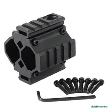 Алюминиевый Тактический трёхрельсовый баррель крепление фонарь-лазер крепление основания с 20 мм Picatinny Weaver rail Охотничьи аксессуары