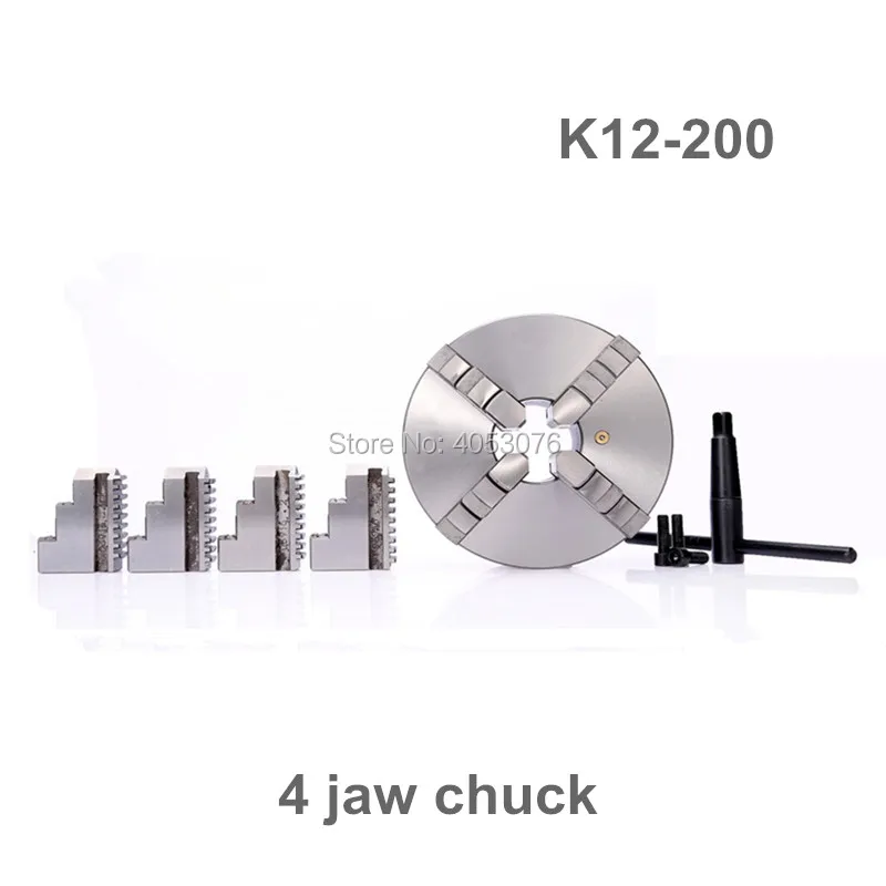 

8" Lathe Chuck 4 Jaw Self-Centering K12-200 K12 200mm Four Jaws Chuck Hardened Steel IP65 for CNC Lathe Milling Machine