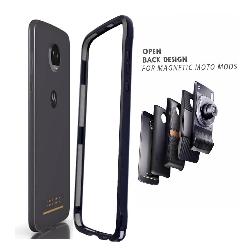 

for motorola moto z3 play Z2 play z2 force Bumper Case DNGN Aluminum metal Frame Bumper compatible with moto mods