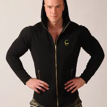 Мужские прикрепить t Stay теплые тонкие Твердые молнии с длинным рукавом спортивная худи для бега фитнеса спорта толстовка дропшиппинг