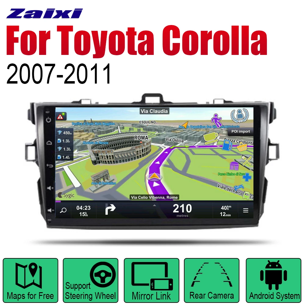 

ZaiXi Auto Radio 2 Din Android Car Player For Toyota Corolla 2007~2011 GPS Navigation BT Wifi Map Multimedia system Stereo