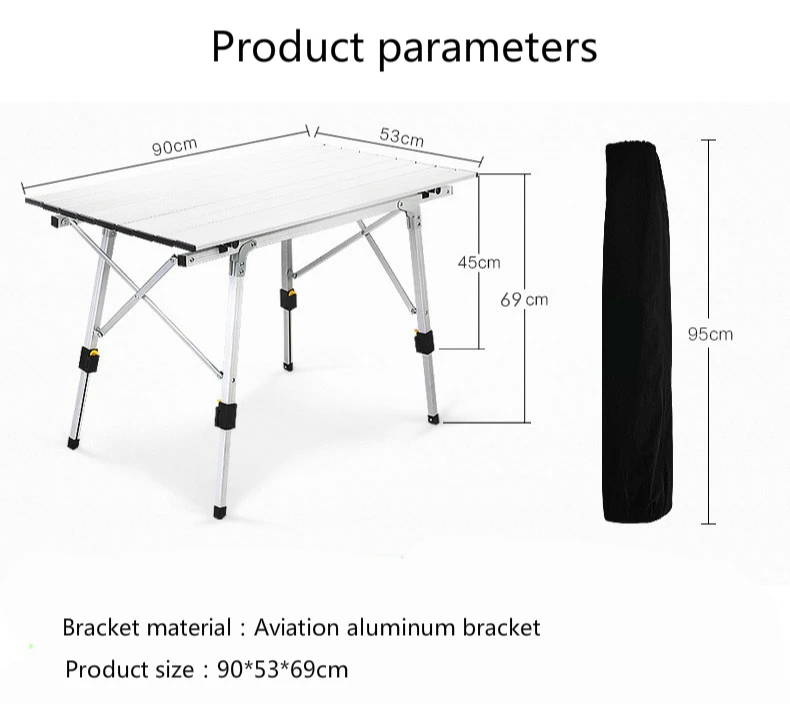 Открытый Кемпинг поднят складной стол из сверхлегкого алюминиевого сплава портативный стол регулируемый пляж отдыха пикника барбекю стабильный стол