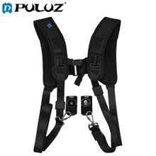 PULUZ Camera Quick Release Strap Double Shoulder Harness Soft Pad Decompression Foam Shoulder Strap Belt For DSLR double padded strimmer brushcutter harness quick release shoulder straps suits