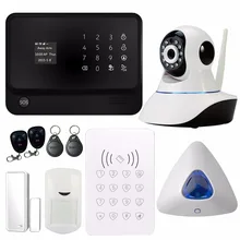 G90B Security Wireless GSM WIFI Alarm System with WIFI IP Camera PIR Detector RFID Keypad Alarm Magnetic Door Alarm Sensor