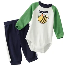 Боди для малышей, костюм со штанами, комплекты комбинезонов для малышей, Длинные ползунки-костюмы, брюки, боди для малышей, комплект из 2 предметов