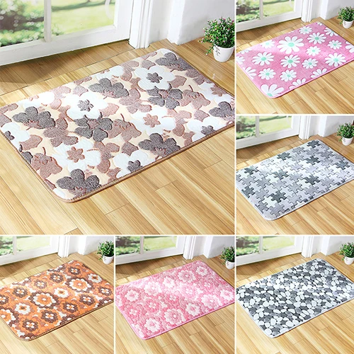 Flower Puzzle Maple Leaf Pattern Bedroom Home Office Bath Rug Carpet Door Mat