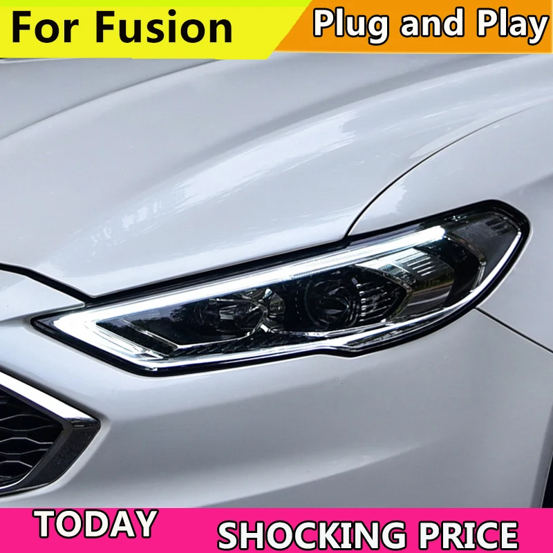 Автостайлинг фары для Ford Mondeo 2017 2018 Fusion динамическое рулевое управление DRL H7 D2H Hid