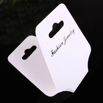 

200pcs/lot 5x12.5cm White Paper Necklace Jewelry Display Cards Fold Card Wholesale Jewelry Card Necklace Cards Packaging H066