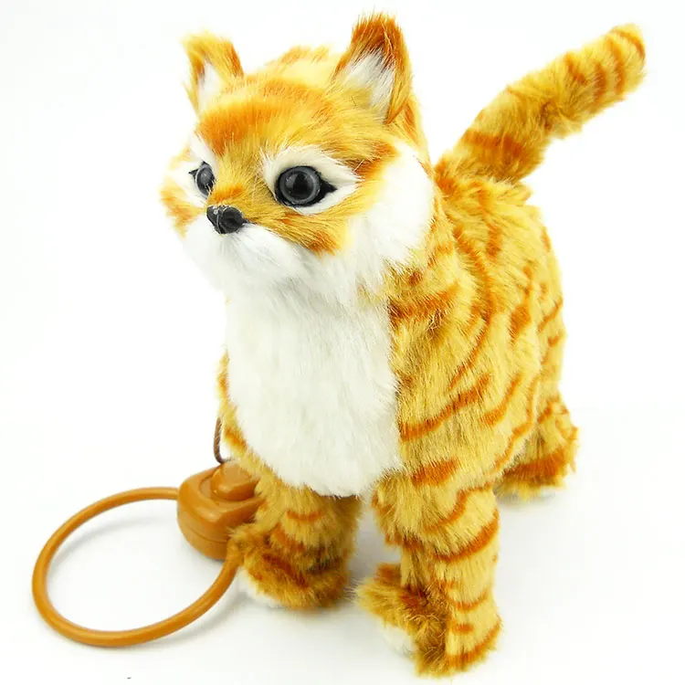 Eletrônico de Pelúcia Animal de Estimação Brinquedos para Crianças Gato Eletrônico Robô Brinquedo Cantando Canções Caminhada Mew Trela Gatinho Presente Aniversário 3 pelúcia animal de estimação brinquedo cantando canções