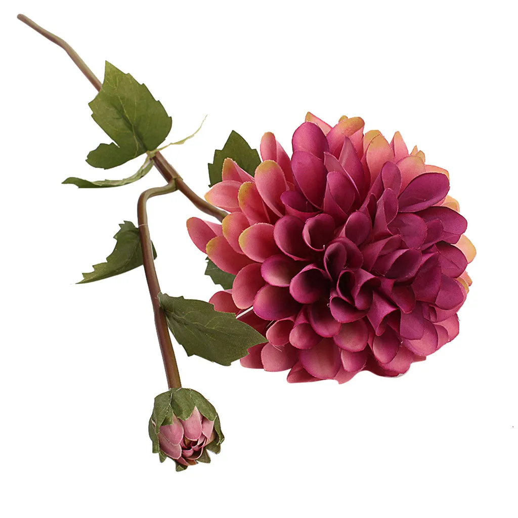 Поддельный домашний декор 1 шт. один искусственный цветок Dahlia Свадебный букет украшение для дома цветы 0301#30 - Цвет: F
