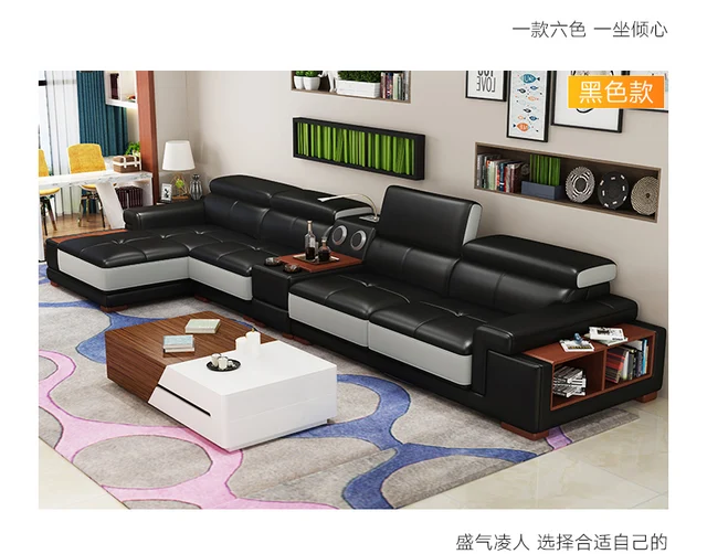 Living Room Sofa Corner Real Genuine Leather Sofas With Storage Living Room Sofa Corner Real Genuine Leather Sofas With Storage Speaker Led Light Muebles De