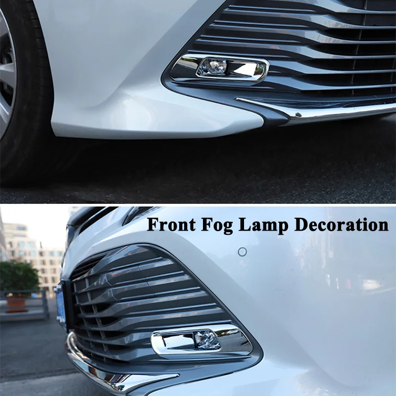 SEEYULE Stylish Car Front Rear Fog Lamp Decoration Frame Trim Cover Sticker Styling Car Accessories for Toyota Camry 2018