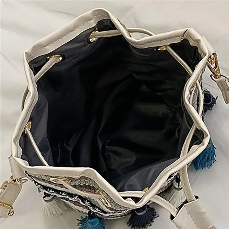 Новая модная Маленькая женская сумка на плечо, тканые кисти в этническом стиле, сумка-мешок, сумки через плечо