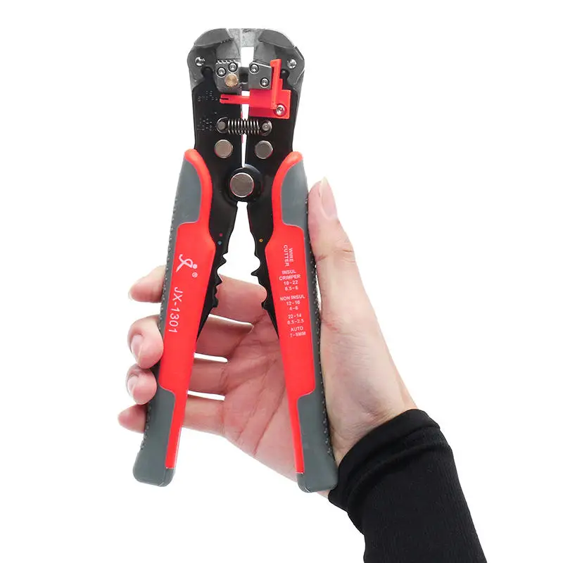 

JX1301 Cable Wire Stripper Cutter Crimper Automatic Multifunctional TAB Terminal Crimping Stripping Plier Tools