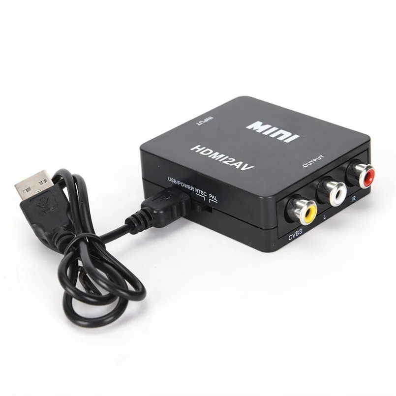 

HDMI to 1080P RCA Audio Video AV Converter Retro NES SNES N64 Gamecube to HD TV HDMI to AV Adapter With USB Charging Cable3B19