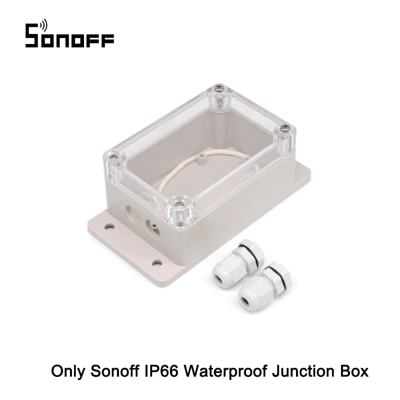 Интеллектуальный выключатель света Sonoff IP66 Водонепроницаемый распределительная коробка, Водонепроницаемый чехол водостойкий корпус Поддержка Sonoff Basic/RF/Dual/Pow Применение для дождливые дни - Комплект: Only Box
