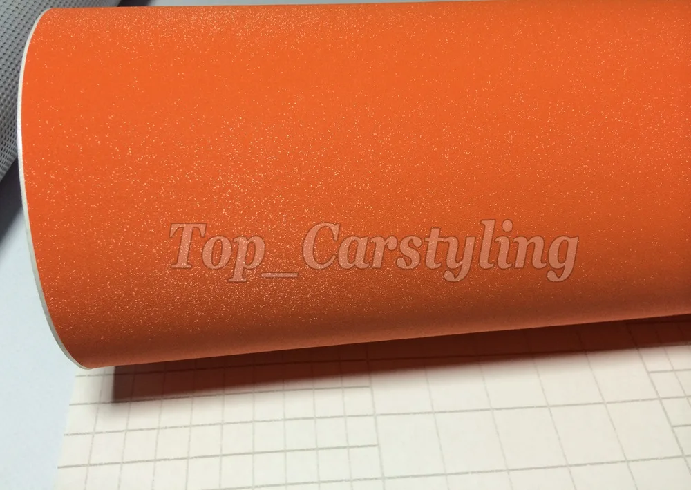 Orange glitter sparkle car wrap vinyl film (4)