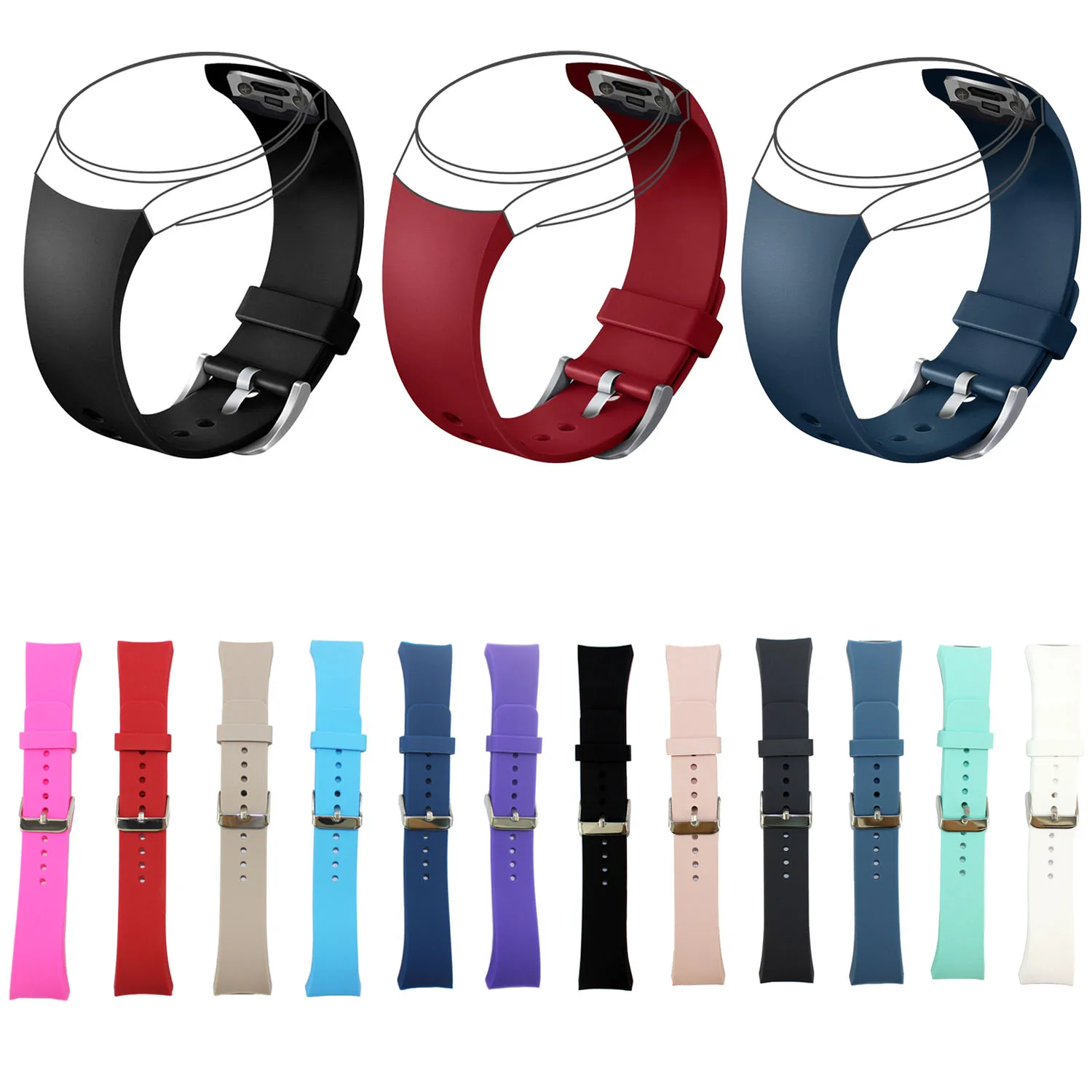 

DAHASE 12 Colors Replacement Wrist Strap for Samsung Galaxy Gear S2 SM-R720 Silicone Watch Band Metal Buckle Wristband
