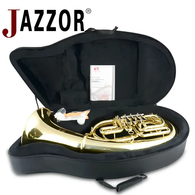 JAZZOR JYEU-E110G Профессиональный euphonium B плоский золотой лак латунный духовой инструмент с мундштуком и чехол