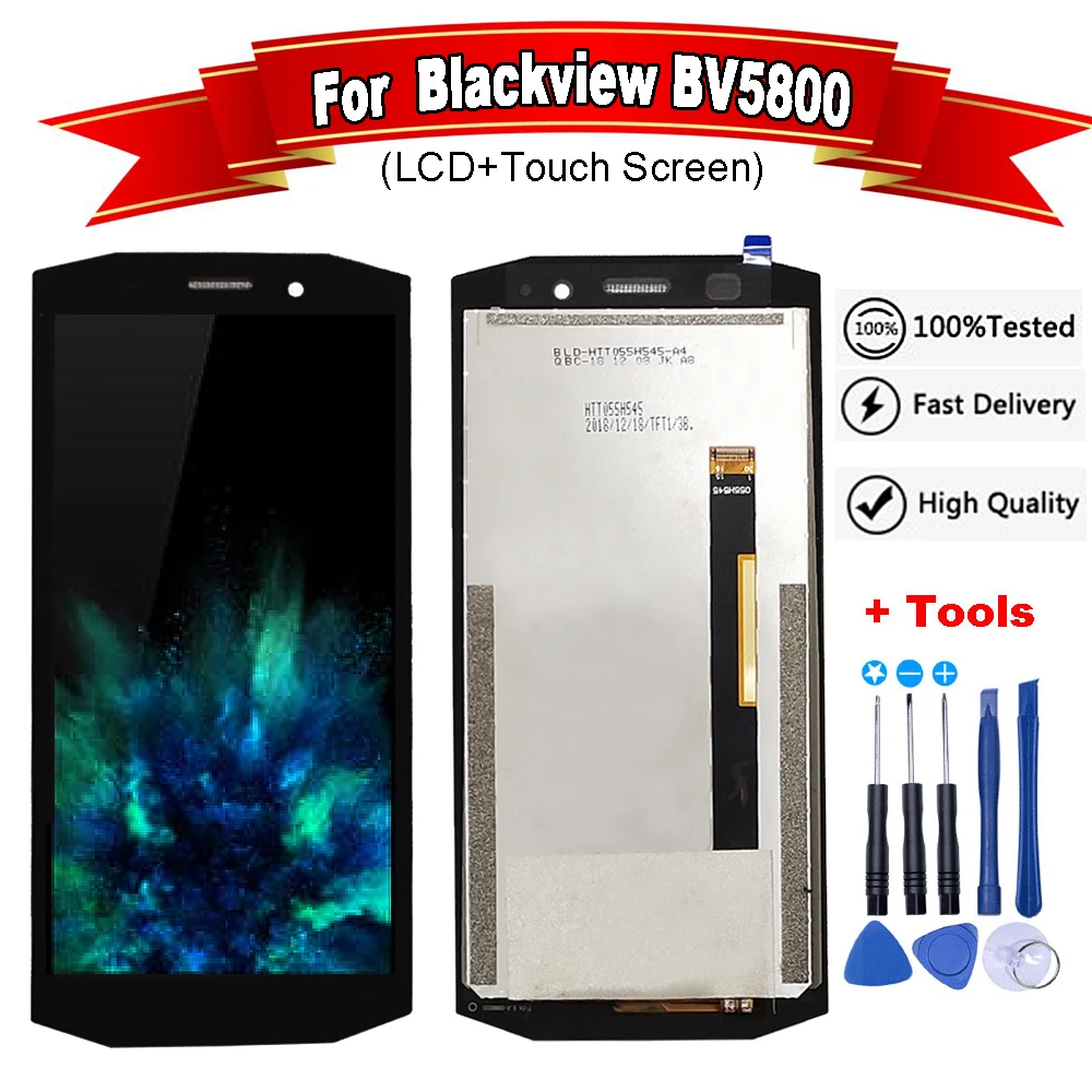 

For BLACKVIEW BV5800 LCD Display+Touch Screen Digitizer Assembly 100% Original LCD+Touch Digitizer for BLACKVIEW BV5800 PRO