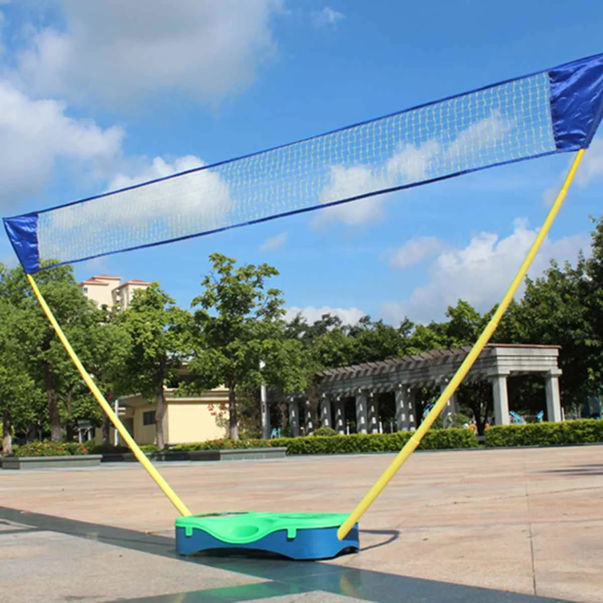 3 in 1 Outdoor Sport Badminton Tennis Volleyball Net Portable Battledore Stand Set Net Frame Supporting Stand Storage Case photo