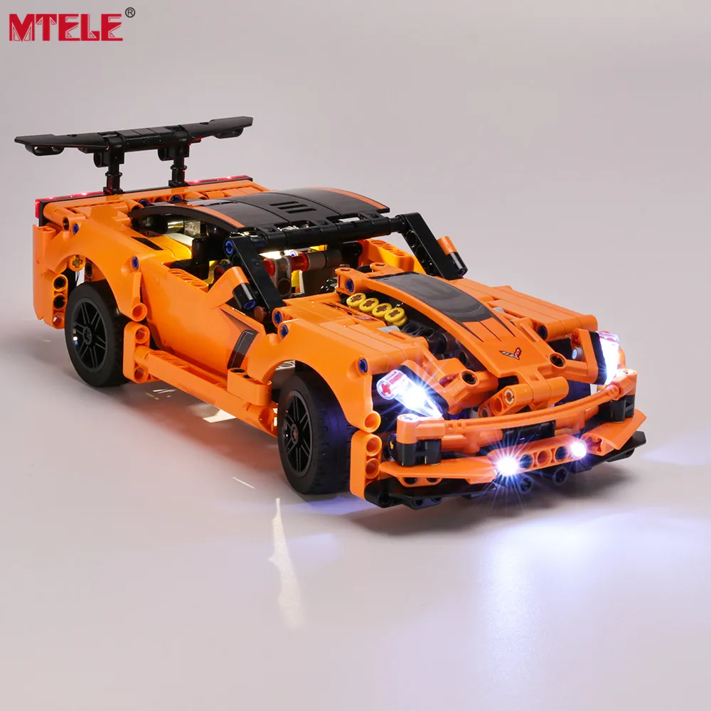 MTELE Brand LED Light Up Kit Toy For Technic Series Chevrolet Corvette ZR1 Lighting Set Compatile With 42093