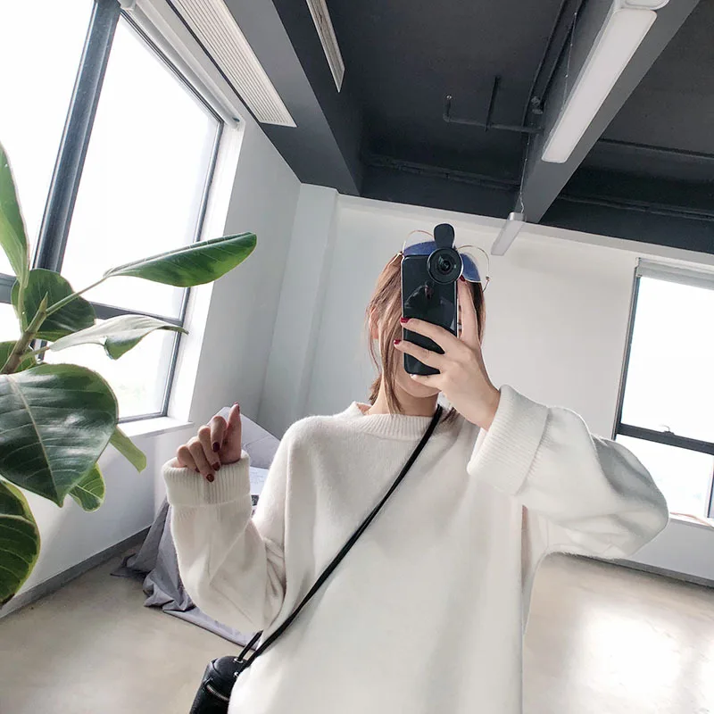 

2018 Autumn New Style Korean-Style Women Sweater Chic Loose Pullover Thick Short Jumpers Bottoming Shirt 1526