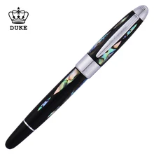 Duke 14K Золотая перьевая ручка, красивая ночная жемчужина в темно-зеленом море, Изысканная ручка 0,5 мм, подарочная ручка и деревянная Подарочная коробка, коллекция