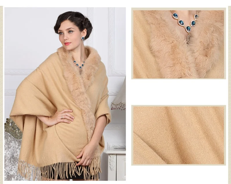 Женский шарф из натурального кроличьего меха, женская зимняя шаль большого размера из овечьей шерсти, аксессуары из натурального меха, шейный платок для женщин