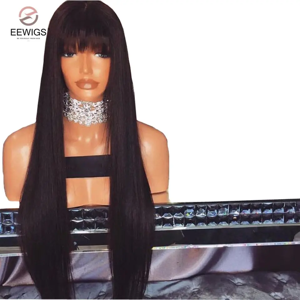 black wig with bangs