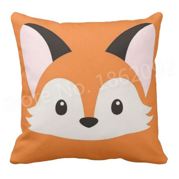 

Novelty Quirky Fox Face Throw Pillow Case Funny Cute Fox Cushion Cover Creative Lovely Living Room Decor Kids Birthday Gifts 18"