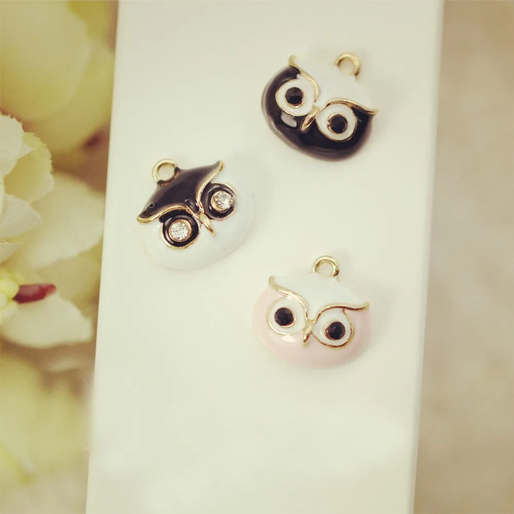 Buy 10pcs Owls Head floating Enamel Charms Alloy