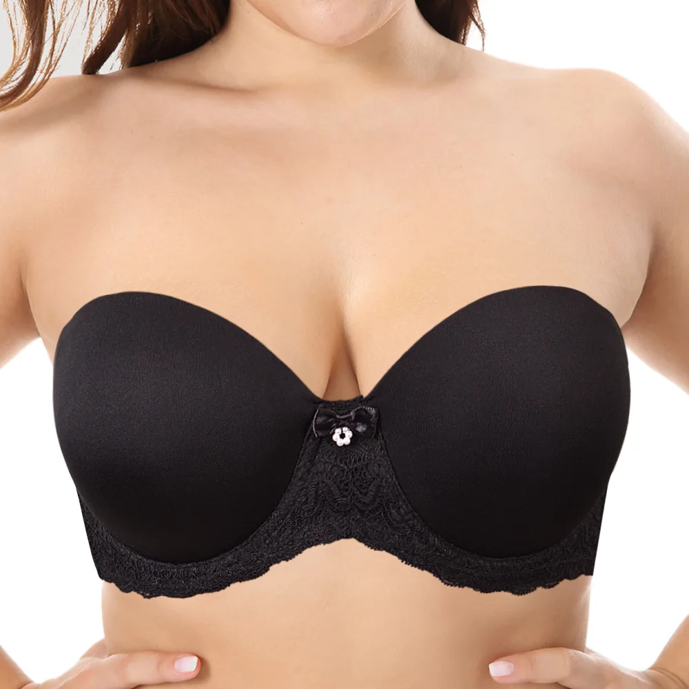 

New Unpadded Bra Thin Cup Women Sexy Bras Halter Strapless Push Up Lace Bralette 32 34 36 38 40 42 44 46 B C D E F G