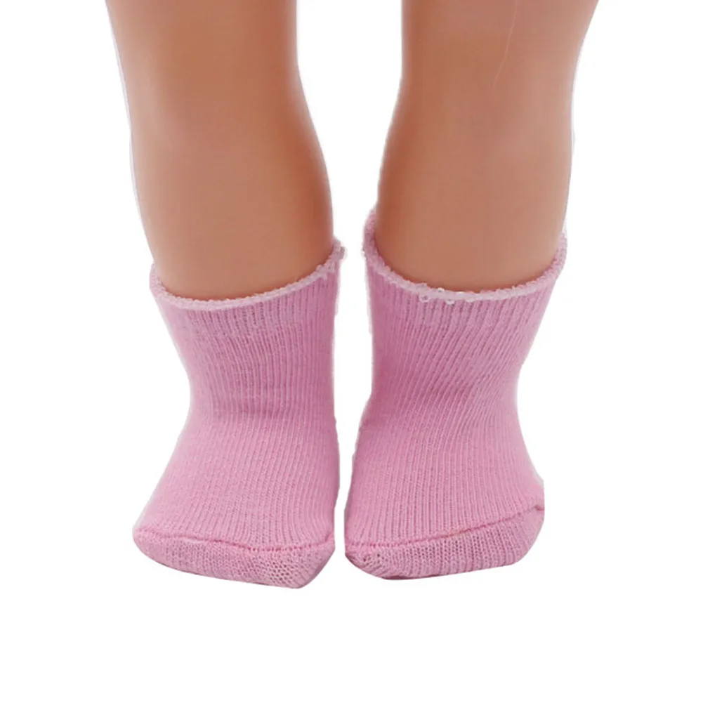 18 дюймов Кукла носки 1 пара подходит девочка кукла одежда и больше, розовый цвет носок куклы baby born
