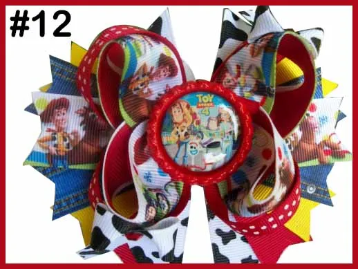 

free shipping 30pcs 4.5-5.5''story Inspired Character Woody Jessie Bo Peep Buzz & Alien Hair Bows