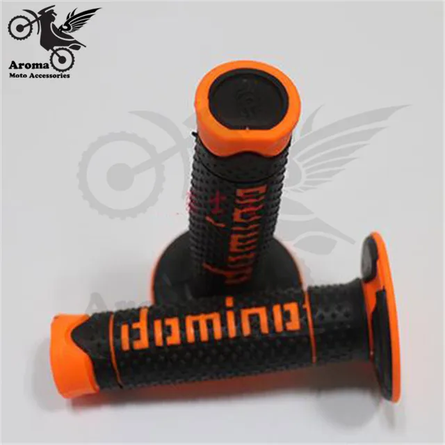 colorful universal 22MM motorbike handle bar grip parts racing moto handle grips rubber for honda suzuki yamaha KTM domino motocross accessories dirtbike hand grips pitbike part dirt pit bike grip motorcycle handlebar orange