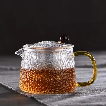 

300ml/500ml Kettle Boiling Transparent Glass Filter Handle Teapot Tea Ceremony Drinkware Teaware Chinese Tea Pot Container Decor