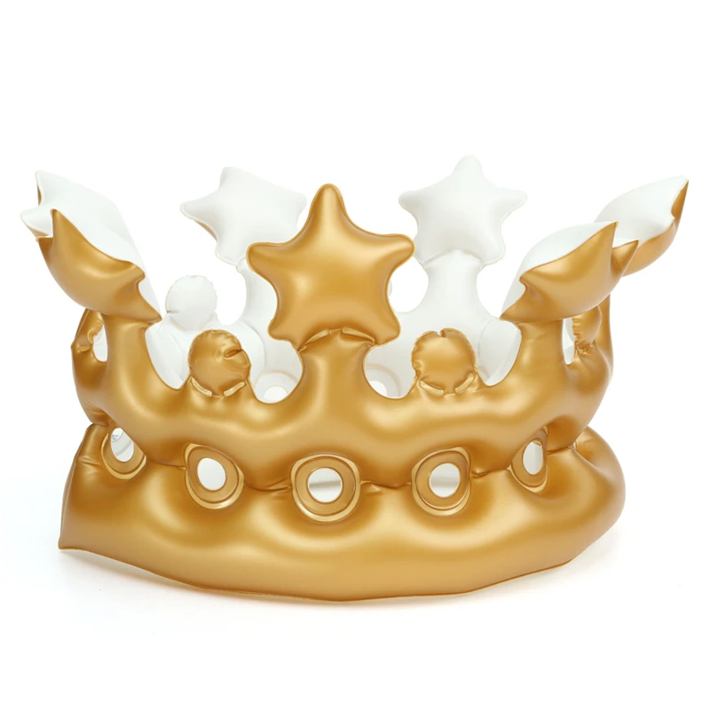

2017 Hot Sale Happy Birthday Dancing Gift Novelty Inflatable Crown King Imperial Crown Hats Headwear For Party Decoration Toys