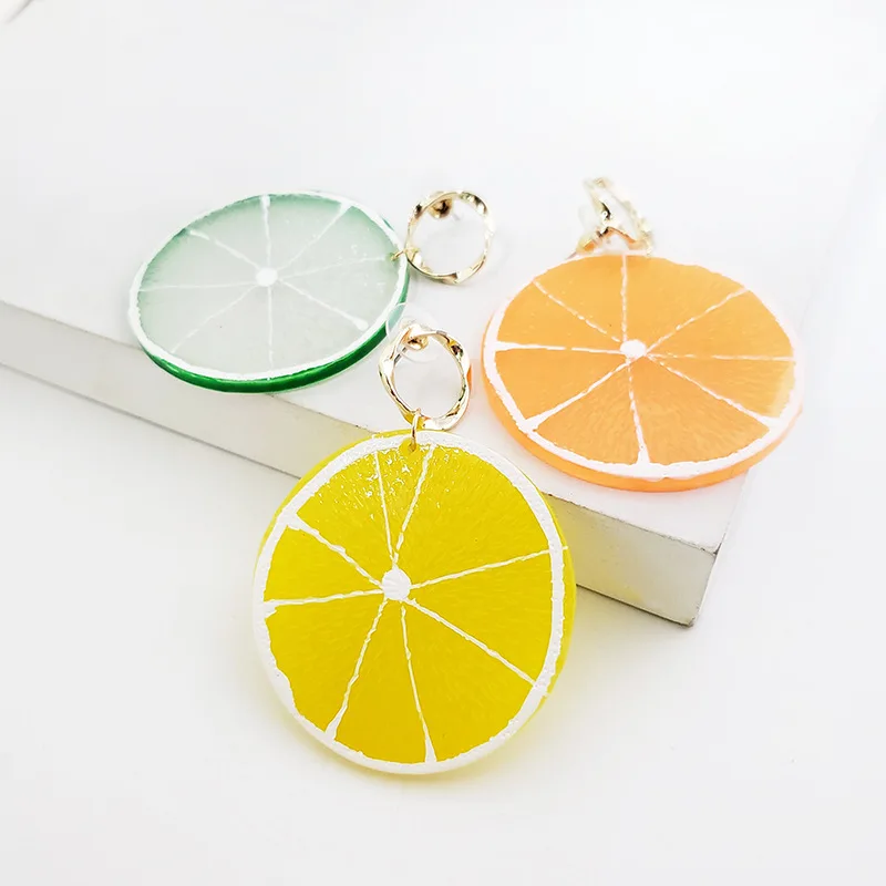 

1 Pair Fruit Lemon Drop Earrings Exquisite Lime Pendant Ins Cold Wind Dangle Earrings Simple Personality Fun Fruit Earrings