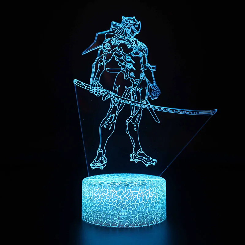 OW 7 цветов меняющаяся Настольная Лампа для проектора USB светильник Led Overwatch Reaper Hanzo Genji mcchini экшн-фигурка светящиеся игрушки