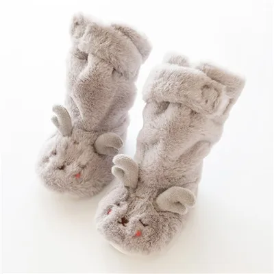 Детские зимние носки для новорожденных носок Infantil для мальчиков теплые носки антискользящий для детей ноги одежда bebe малышей рождественские носки для маленьких девочек - Цвет: Gray deer