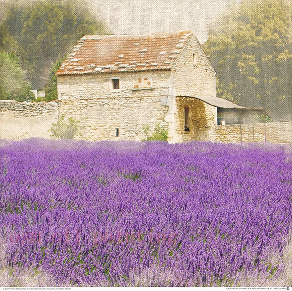 

Spray Paintings Scenery Landscape Canvas Printings Home Decorative Print Modern Oil Painting House with a Large Purple Lavender