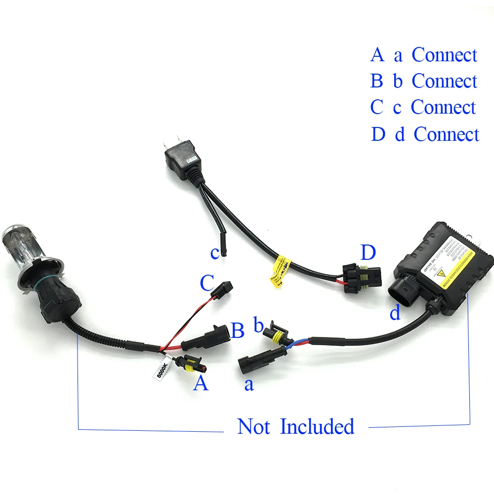 High low xenon 55W H4 controller Relay Harness wire 1 Pair 4300K-8000K yellow bi xenon H4 bulb lamp H/L far near light