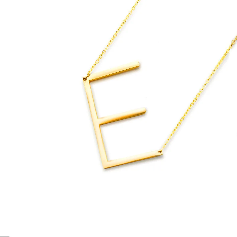 New Minimalist stainless steel Letter Name Necklaces For Women Long Big 12 4371632187_1964286240