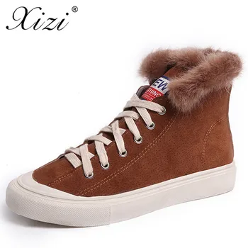 

XIZI 2018 Winter Boots Shoe Woman Ankle Motorcycle Boots Women Canvas Boots for Women High Lace Up Hunter Boots Zapatos De Mujer
