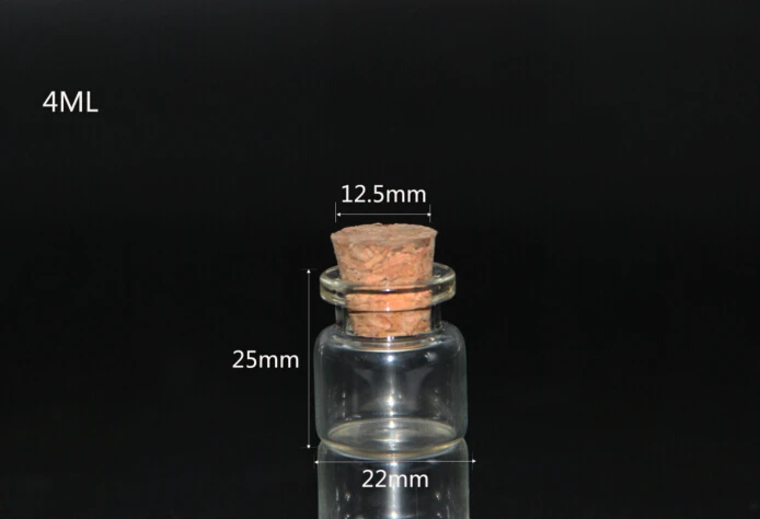 300 шт. 22*25 мм Мини ясно хранения Стекло бутылка флаконы пустой Стекло банки с пробкой Фиксаторы сообщение флакон свадьбы Бутылочки